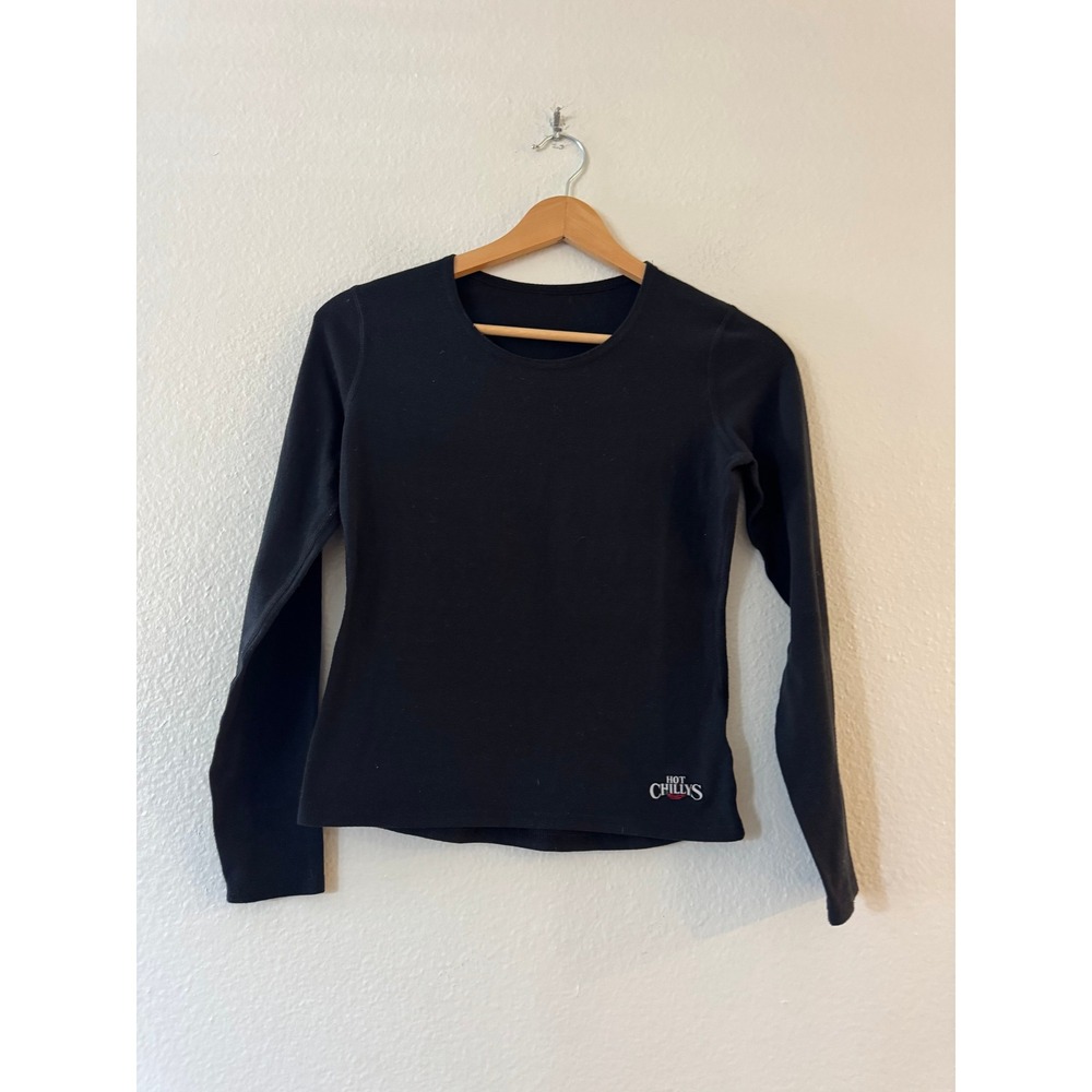 Hot Chillys Thermal Base Layer Top Long Sleeve‎ Crew Neck Small Black Excellent